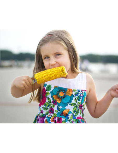 8 Sujetadores de Mazorcas de Maíz OMGOD con Mango de Madera