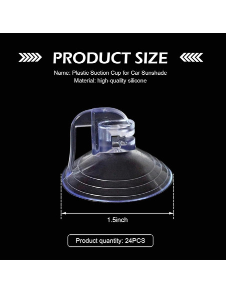 24 Ventosas de PVC Reutilizables GRANDI para Ventanas Automóvil