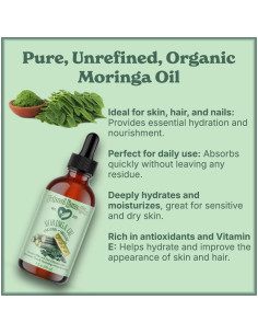 Aceite de Moringa Orgánico Natural Born 60ml Prensado en Frío 2