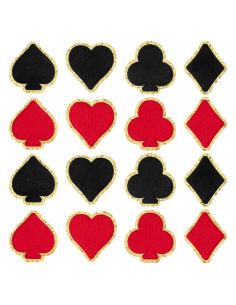 Kit de Parches de Chenille X1zuue - 16 Piezas Cartas de Juego