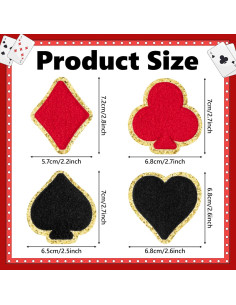 Kit de Parches de Chenille X1zuue - 16 Piezas Cartas de Juego 2