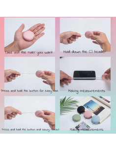 Cinta Métrica Doble Cara L1 - Paquete de 4, 200 cm, Multicolor 2