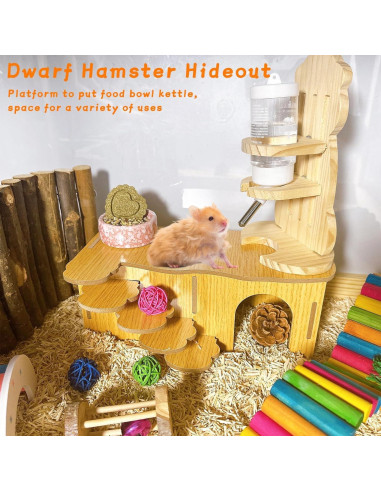 Escondite para Hámster Hamiledyi Laberinto de Madera 27x14x10.5cm