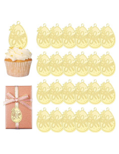 Toppers de Cupcake URROMA Pascua 30pcs Decoración Huevo Acrílico