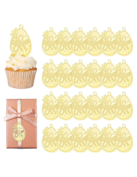Toppers de Cupcake URROMA Pascua 30pcs Decoración Huevo Acrílico