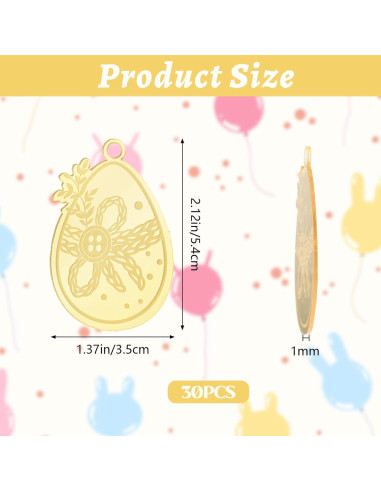 Toppers de Cupcake URROMA Pascua 30pcs Decoración Huevo Acrílico