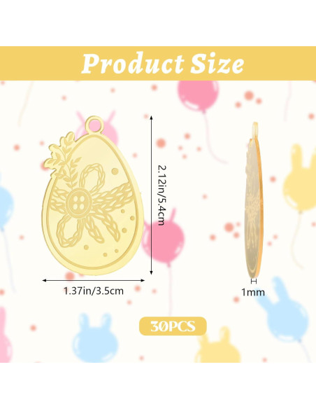 Toppers de Cupcake URROMA Pascua 30pcs Decoración Huevo Acrílico