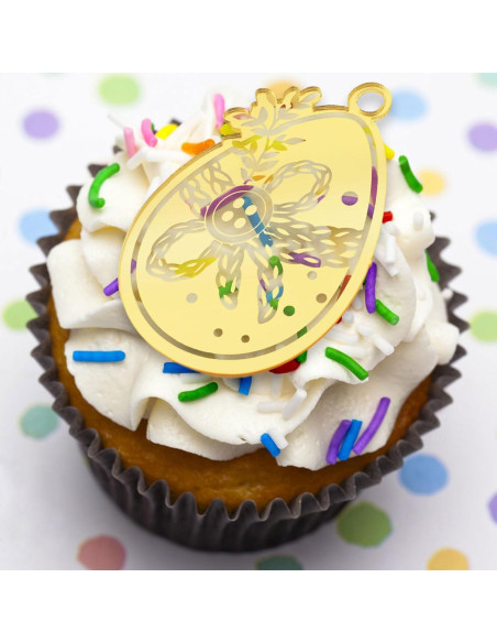 Toppers de Cupcake URROMA Pascua 30pcs Decoración Huevo Acrílico