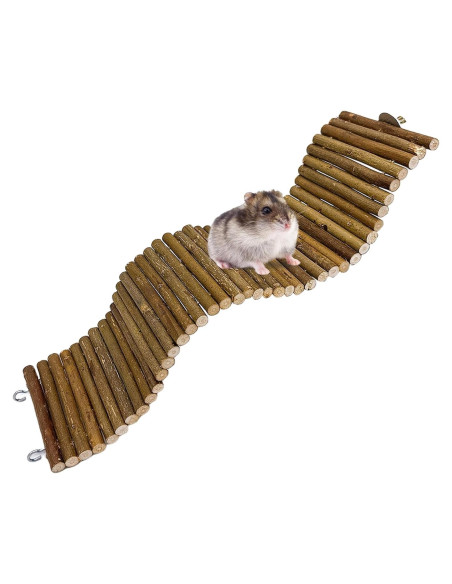 Puente de Madera Flexible BLSMU 40x10 cm para Hámsters y Roedores