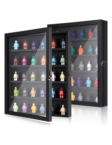 Paquete de 2 Cajas de Exhibición de Minifiguras CroBlissful 35x28cm