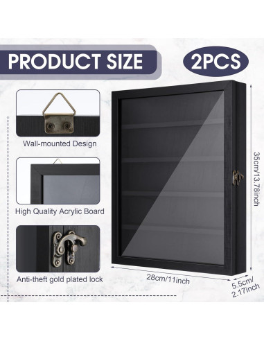 Paquete de 2 Cajas de Exhibición de Minifiguras CroBlissful 35x28cm