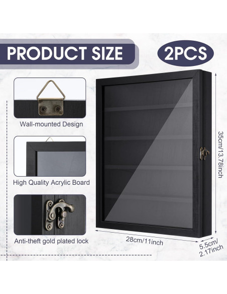 Paquete de 2 Cajas de Exhibición de Minifiguras CroBlissful 35x28cm