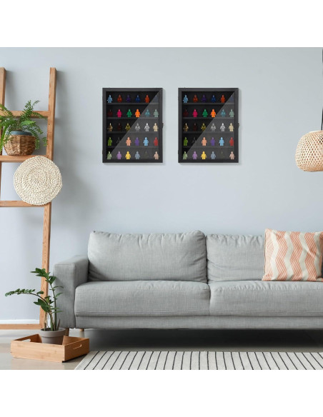 Paquete de 2 Cajas de Exhibición de Minifiguras CroBlissful 35x28cm