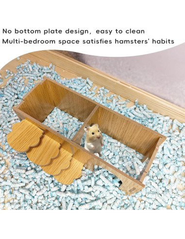 Escondite para Hámster Hamiledyi Laberinto de Madera 27x14x10.5cm