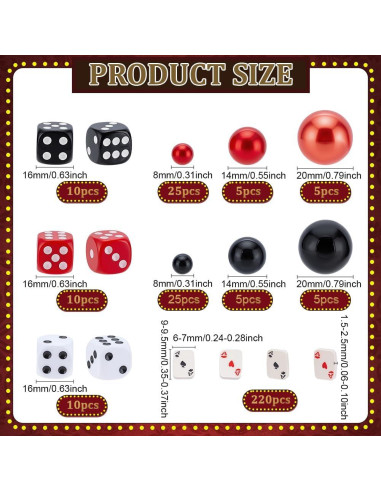 320 Rellenos de Jarrón Casino CRAFTYMELODY Decoración Fiesta