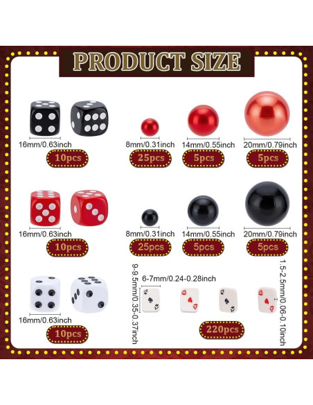 320 Rellenos de Jarrón Casino CRAFTYMELODY Decoración Fiesta