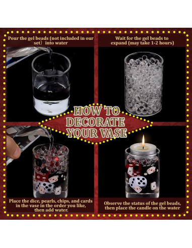 320 Rellenos de Jarrón Casino CRAFTYMELODY Decoración Fiesta