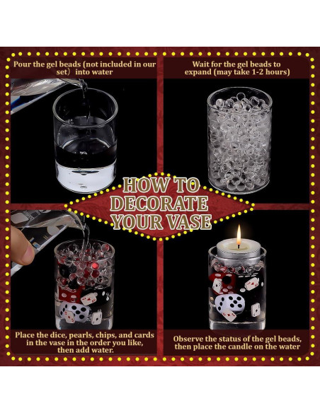 320 Rellenos de Jarrón Casino CRAFTYMELODY Decoración Fiesta