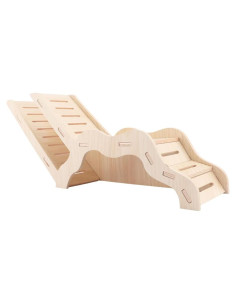 Conjunto de Exploración para Hámster Sirio Grande - Túnel de Madera Natural