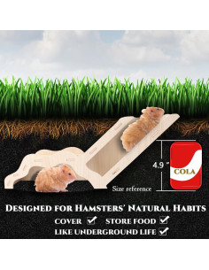 Conjunto de Exploración para Hámster Sirio Grande - Túnel de Madera Natural 2