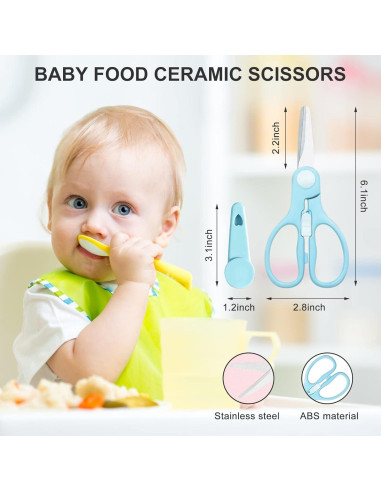 Tijeras para Comida de Bebé ATB Rosa, Acero Inoxidable, 15.5 cm