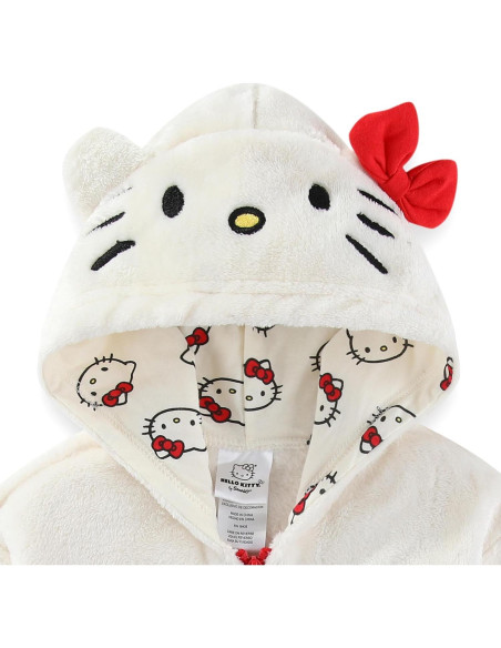 Sudadera con cremallera Hello Kitty beige para niñas grandes