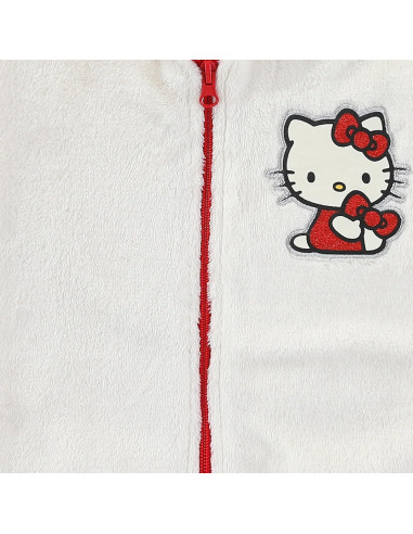 Sudadera con cremallera Hello Kitty beige para niñas grandes