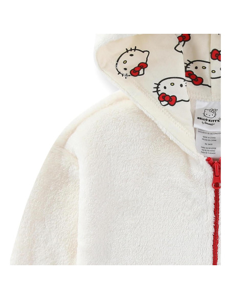 Sudadera con cremallera Hello Kitty beige para niñas grandes