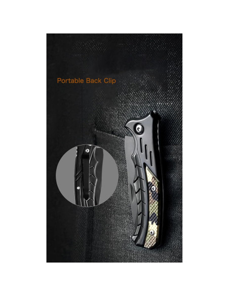 Cuchillos de bolsillo plegables Gerderk - 2 unidades, 7.37 cm hoja