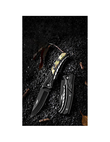 Cuchillos de bolsillo plegables Gerderk - 2 unidades, 7.37 cm hoja