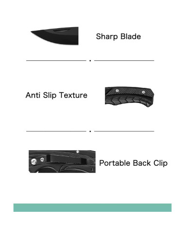 Cuchillos de bolsillo plegables Gerderk - 2 unidades, 7.37 cm hoja