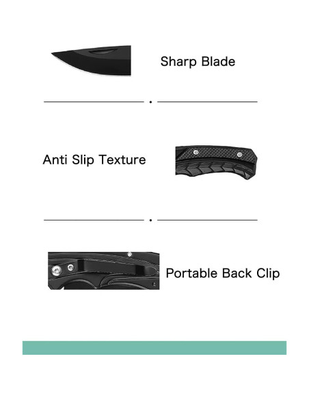 Cuchillos de bolsillo plegables Gerderk - 2 unidades, 7.37 cm hoja