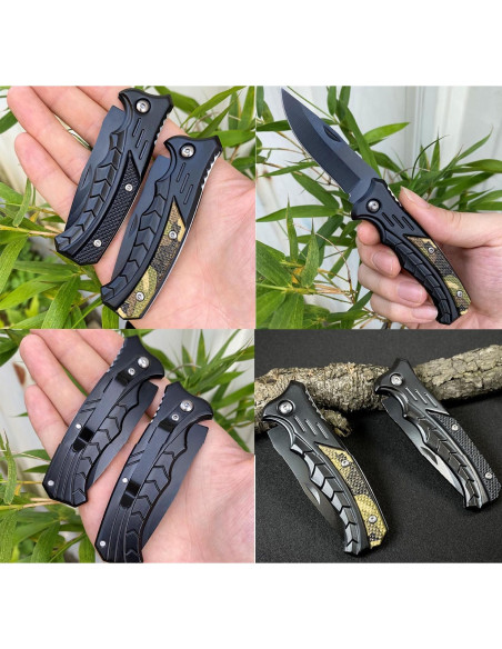 Cuchillos de bolsillo plegables Gerderk - 2 unidades, 7.37 cm hoja