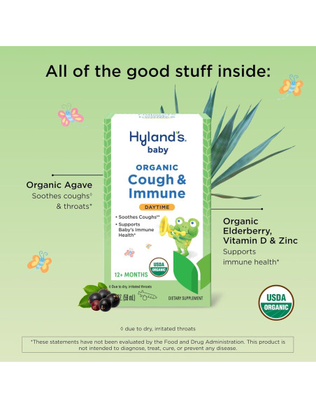Jarabe para la tos orgánico Hyland's Baby 60 ml diurno