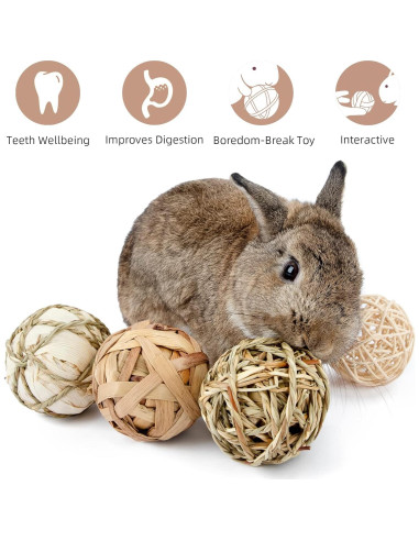 Pelotas de Masticar Naturales Niteangel para Conejos y Roedores