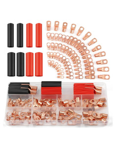 Kit de Conectores de Cable de Cobre PEASUG 130 Pcs con Tubos