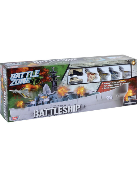 Acorazado Motormax 66 cm con Aviones y Tanque Militar