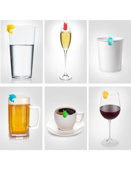 Marcadores de Vino PAGOW 18 Piezas Silicona Colorida