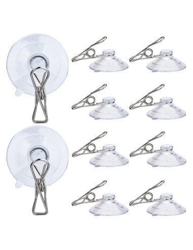 Clips de Ventosa AccEncyc 24 Pcs 45mm Transparentes para Ventanas