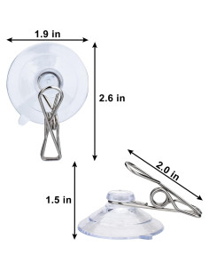 Clips de Ventosa AccEncyc 24 Pcs 45mm Transparentes para Ventanas 2