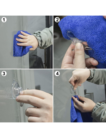 Clips de Ventosa AccEncyc 24 Pcs 45mm Transparentes para Ventanas