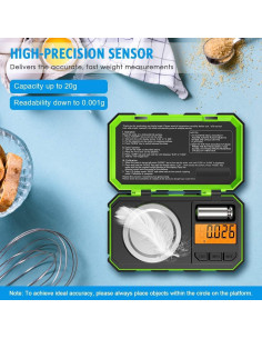 Balanza Digital Mini AMIR 20g-0.001g Acero Inoxidable 2