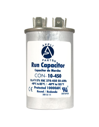 Condensador de Funcionamiento Appli Parts 10 Mfd 450V Redondo