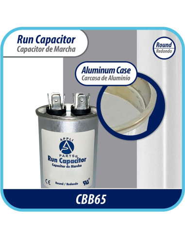 Condensador de Funcionamiento Appli Parts 10 Mfd 450V Redondo