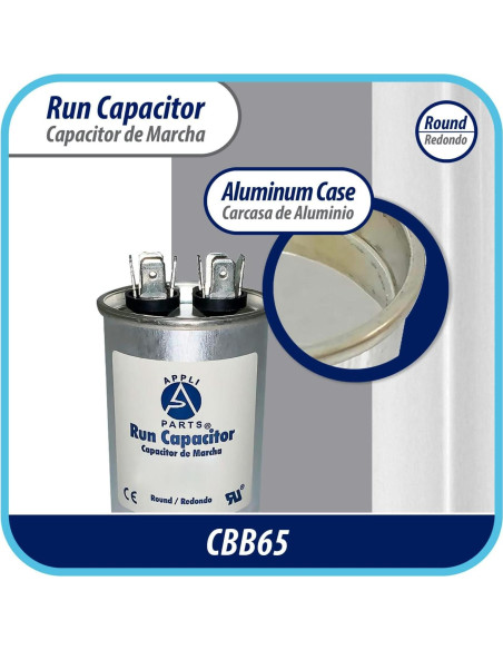 Condensador de Funcionamiento Appli Parts 10 Mfd 450V Redondo