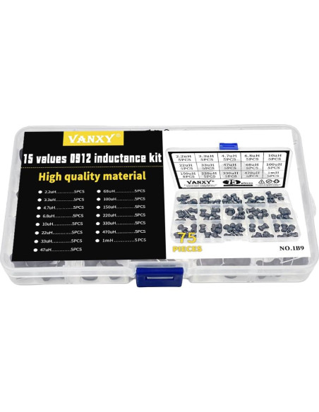 Kit de Inductores Radiales VANXY 75Pcs 2.2uH a 1mH