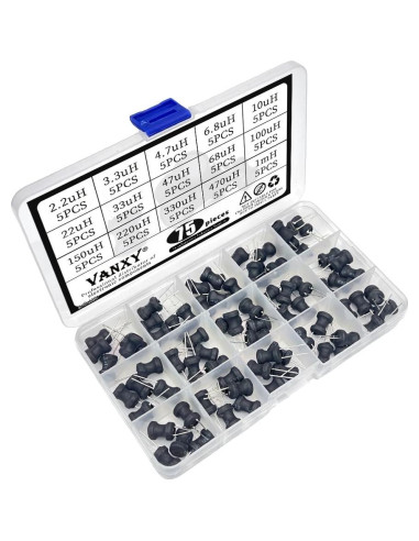 Kit de Inductores Radiales VANXY 75Pcs 2.2uH a 1mH