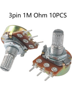 10 Pcs Potenciometro Lineal WH148 1M Ohm 15mm Eje Yetaida 2