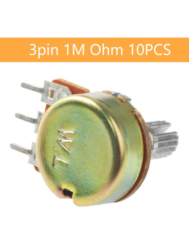 10 Pcs Potenciometro Lineal WH148 1M Ohm 15mm Eje Yetaida