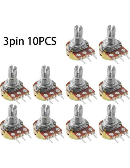 10 Pcs Potenciometro Lineal WH148 1M Ohm 15mm Eje Yetaida